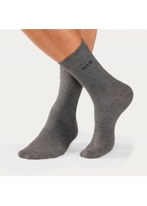 H.I.S. Herren Socken in 1x schwarz, 1x marine, 1x anthrazit-meliert, 1x grau-meliert ,Größe 39/40, Witt, 79% Baumwolle, 20% Polyamid, 1% Elasthan