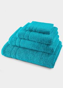 Handduk gjord av ett mjukt material - petrol - storlek 30x50 cm - bonprix