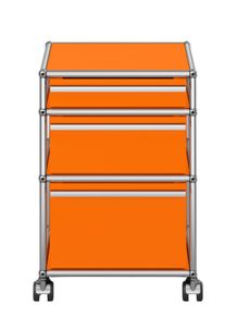 USM Haller Caisson à roulettes avec 3 tiroirs Reinorange