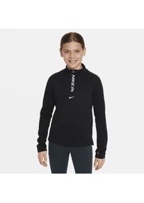 Haut à manches longues et demi-zip Nike Pro Dri-FIT pour fille - Noir