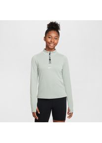 Haut à manches longues et demi-zip Nike Pro Dri-FIT pour fille - Vert