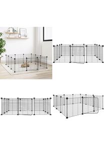 vidaXL - Cage animaux de compagnie à 12 panneaux et porte Noir 35x35 cm - cage pour animaux de compagnie - cages pour animaux de compagnie - Home &