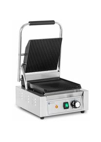 Machine à panini appareil toaster presse 1 800 watts rainurée 50 - 300 °c avec collecteur de graisse inox/fonte de fer