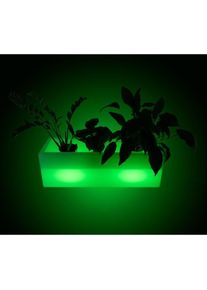 Pot de fleur jardinière led rgbw - batterie rechargeable - 12W -