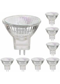 MR11 12V 35W lampes halogènes GU4 base spot 2800K blanc chaud, dimmable ,pack de 8 - Lntyq