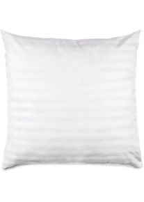 Taie d'oreiller Bambou 40x40, blanc, rayé, satin de coton uni, Bambou 23