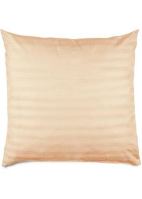 Taie d'oreiller Bambou 40x40, rayures beiges, satin de coton uni Bambou 23