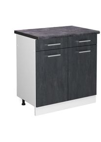 VICCO - Meuble cuisine R-Line, Béton noir, 80 cm pt Anthracite