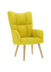 vidaXL - Chaise de relaxation jaune clair tissu