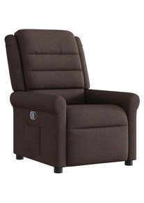 vidaXL - Fauteuil inclinable Marron foncé Tissu