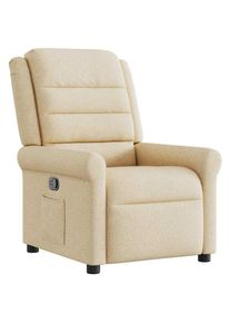 vidaXL - Fauteuil inclinable Crème Tissu