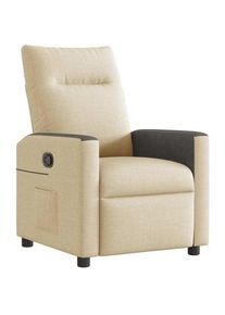 vidaXL - Fauteuil inclinable Crème Tissu