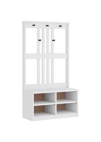 vidaXL - Portemanteau sandens blanc 87x40x159,5 cm bois massif pin