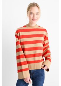 C&Amp;A Bluza basic-w paski, Pomarańczowy, Rozmiar: L