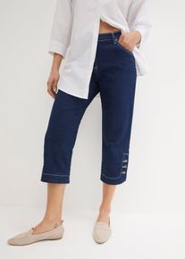 Pantacourt en jean extensible - bleu - taille 48 avec coton - bonprix