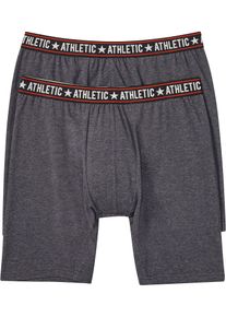 Lot de 2 boxers longs - gris - taille 9 (3XL) avec coton - bonprix