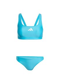 adidas Performance Športové jednodielne plavky '3-Stripes V-Back' Ženy neónovo modrá / biela L