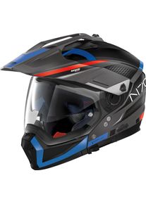 Nolan N70-2 X Earthquake N-Com, modulaire helm , kleur: Mat Zwart/Grijs/Rood/Blauw , maat: L
