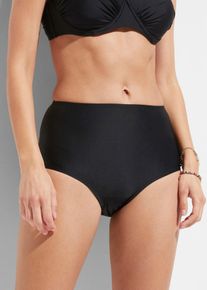 Slip per bikini a vita alta con effetto modellante leggero, Nero, Taglia 44, bonprix