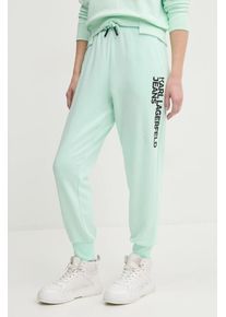 Karl Lagerfeld Jeans pantaloni de trening culoarea verde, cu imprimeu, A1W10058