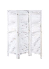 Hegele - Paravent HHG-519, cloison de séparation, pare-vue, brise-vue, style shabby chic, 170x120cm, blanc