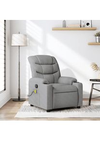 Fauteuil de massage inclinable Gris clair Tissu