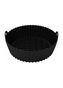 Panier en Silicone pour friteuse à air rond réutilisable de 7,5 pouces,noir