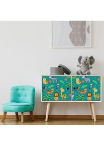 Ambiance-sticker - Sticker meuble enfant animaux tropicaux 40 x 60 cm