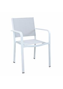 Chaise de fauteuil extérieur en aluminium avec un siège en aluminium et de retour à Lyse Textilene White - White