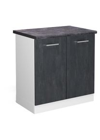 VICCO - Meuble bas sous-évier R-Line, Béton noir, 80 cm pt Anthracite