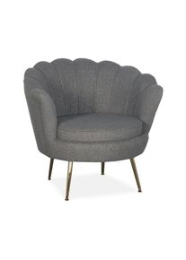 Paris Prix - Fauteuil Design Bouclette 'André' 80cm Gris