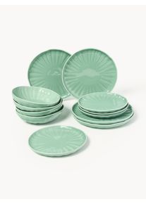 Westwing Collection Porslinservis Sali med Relief, 4 personer (12 delar)