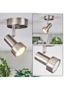 hofstein Edain Plafonnier, Spot de plafond LED Chrome, Nickel mat, 1 lumière
