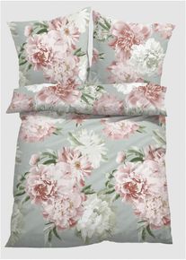 bonprix Lenjerie pat cu print floral, alb, 1x 80/80 cm, 1x 135/200 cm