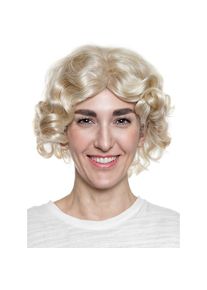 maskworld Perruque bouclée courte blonde des années 50