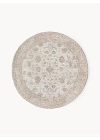 Okrągły ręcznie tkany dywan szenilowy Loire Beżowy Bawełna Ø 120 cm (Rozmiar S) | Westwing Collection