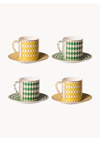 Espressokopper Chess med underkopper, sæt á 4