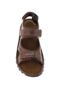 Reflexan Heren Sandaal met contrastkleurige details in bruin ,maat 40, Witt, 100% Glad leer