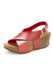 Lascana Dames Sandalen in rood ,maat 35, Witt, 100% Leer