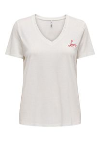 Only T-Shirt 'ONLNEW BELLE' Damen rot / weiß Größe S