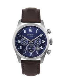 Breil Heren Analoog horloge 'Classic Elegance' donkerblauw / donkerbruin / zilver One Size