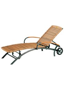Best Gartenliege »Romantica« Alu/Kunstfaser/Teak in beige