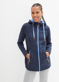Fleece vest met capuchon - blauw - maat 36/38 (S) - fleece - bonprix