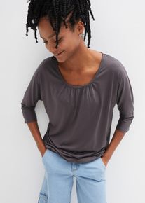 Oversized shirt - grijs - maat 48/50 (XL) - viscose - bonprix