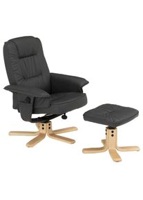 Idimex Fauteuil de relaxation avec repose-pieds CHARLY, en synthétique gris