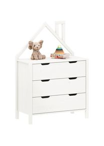 Idimex Commode enfant ELANO avec 3 tiroirs en pin massif lasuré blanc