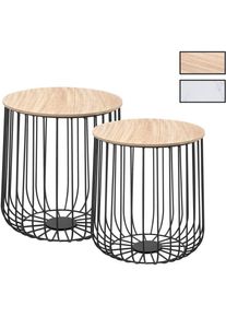 Idimex Lot de 2 tables d'appoint ERRANO, en métal noir