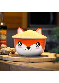Ciotola Kawaii della volpe con coperchio per fan dell'Anime