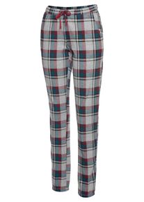 s.Oliver Dames Pyjamabroek in wit/wijnrood/petrol geruit ,maat 32/34, Witt, 50% Katoen, 50% Viscose