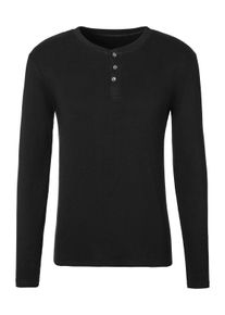 H.I.S. Heren Shirt met lange mouwen in zwart ,maat S, Witt, 100% Katoen